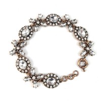 Chic Crystal Flowers Statement Bracelet